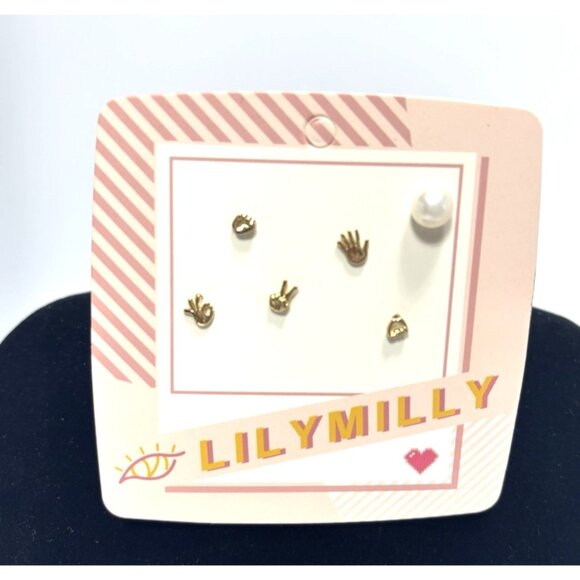 3 Pair Mismatched Stud Earrings Set Creative Style Fashion Jewelry NEW* - Picture 1 of 6